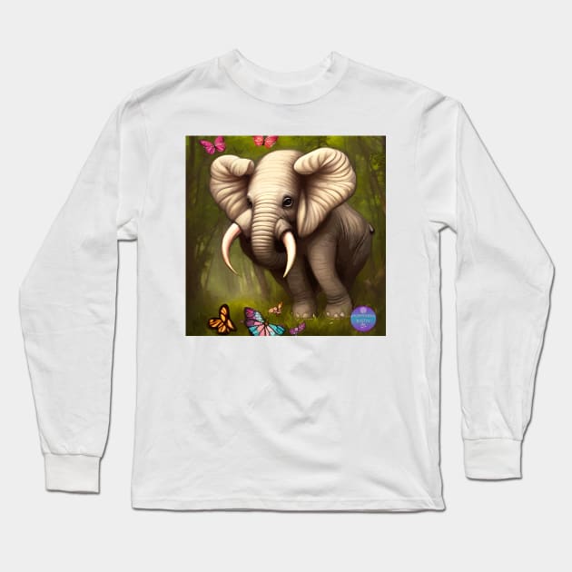 CUTE ELEPHANT Long Sleeve T-Shirt by Morrigan Austin